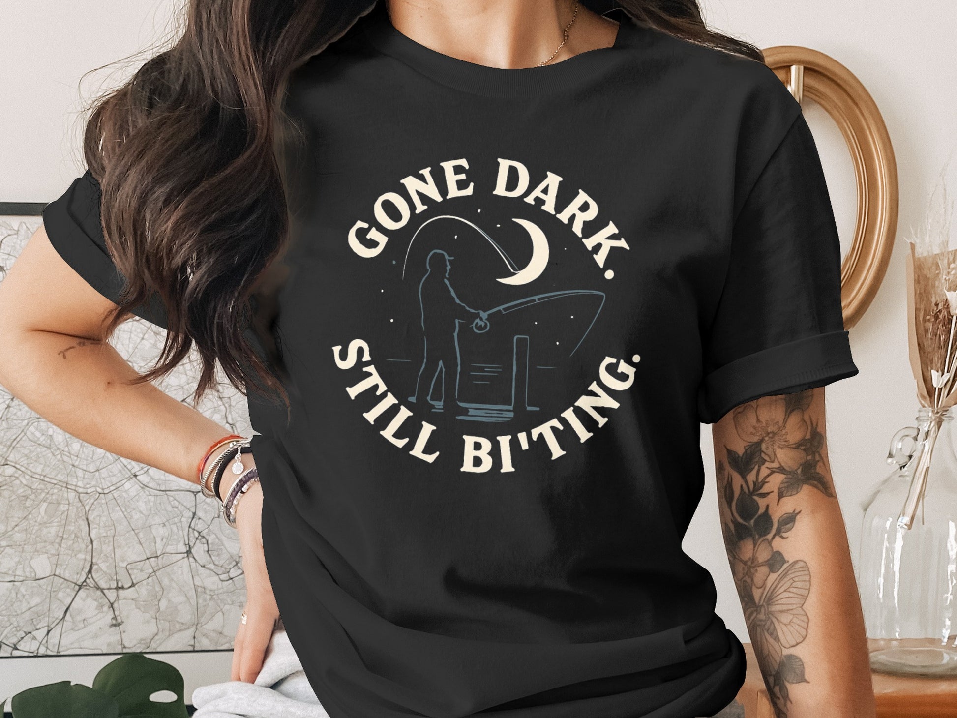 Gone Dark Still Biting Graphic Tee Shirt product
