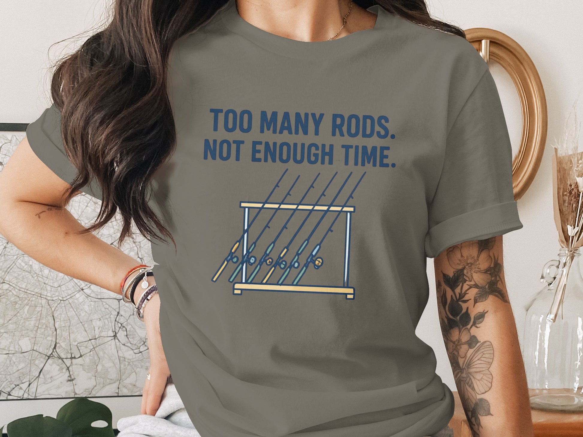 Too Many Rods Not Enough Time Fishing Shirt product