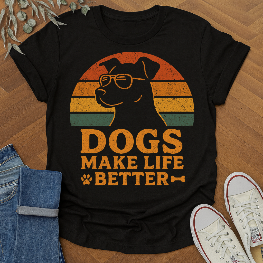 Dogs Make Life Better Graphic T-Shirt Product