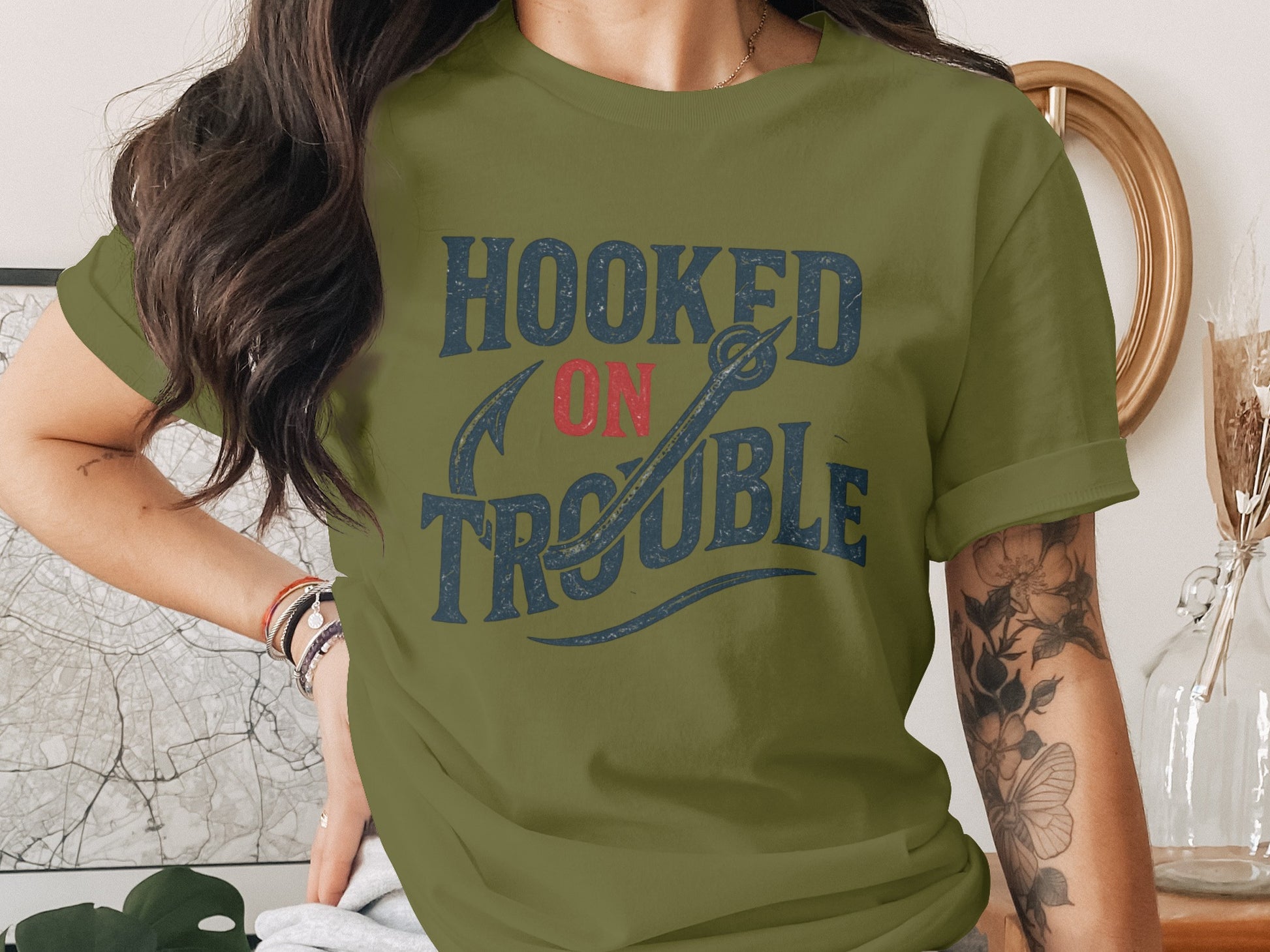 Hooked on Trouble Graphic Print T-shirt product