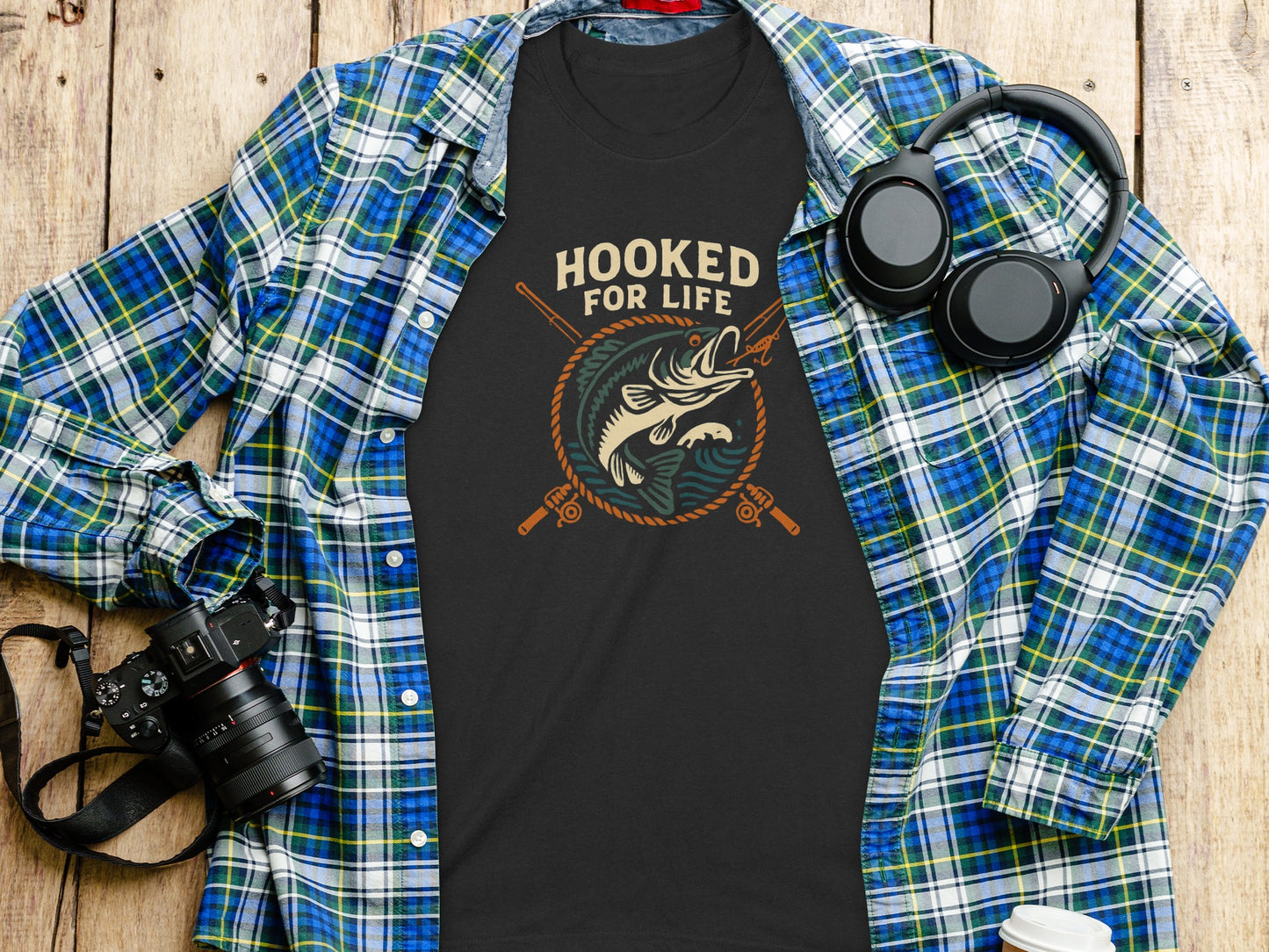 Hooked For Life Graphic Fishing Shirt product type