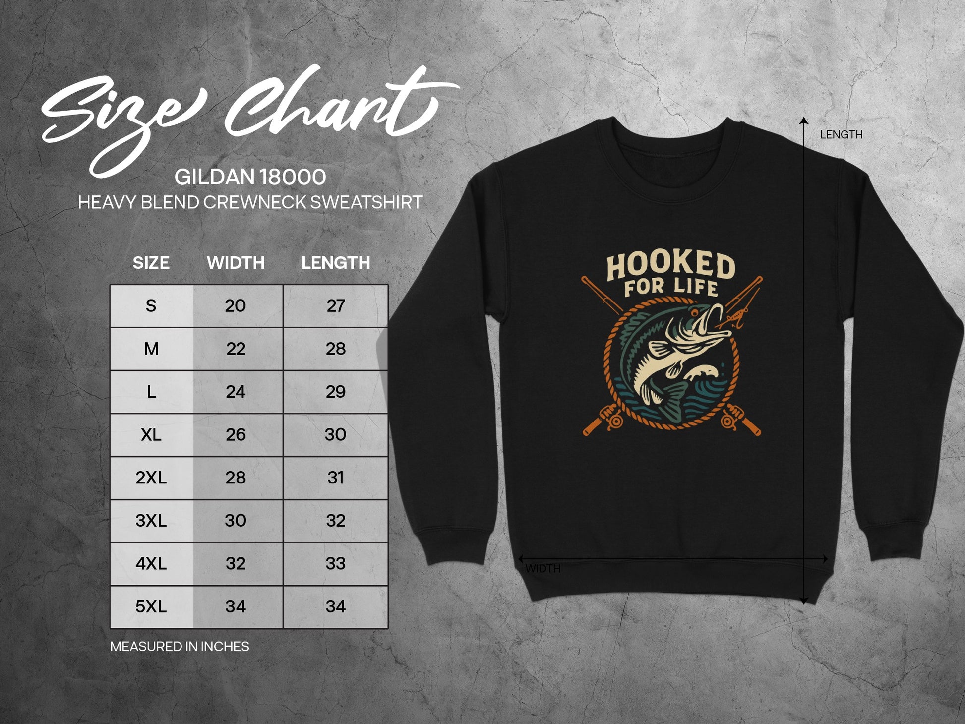 Hooked For Life Fishing Graphic Sweatshirt product type