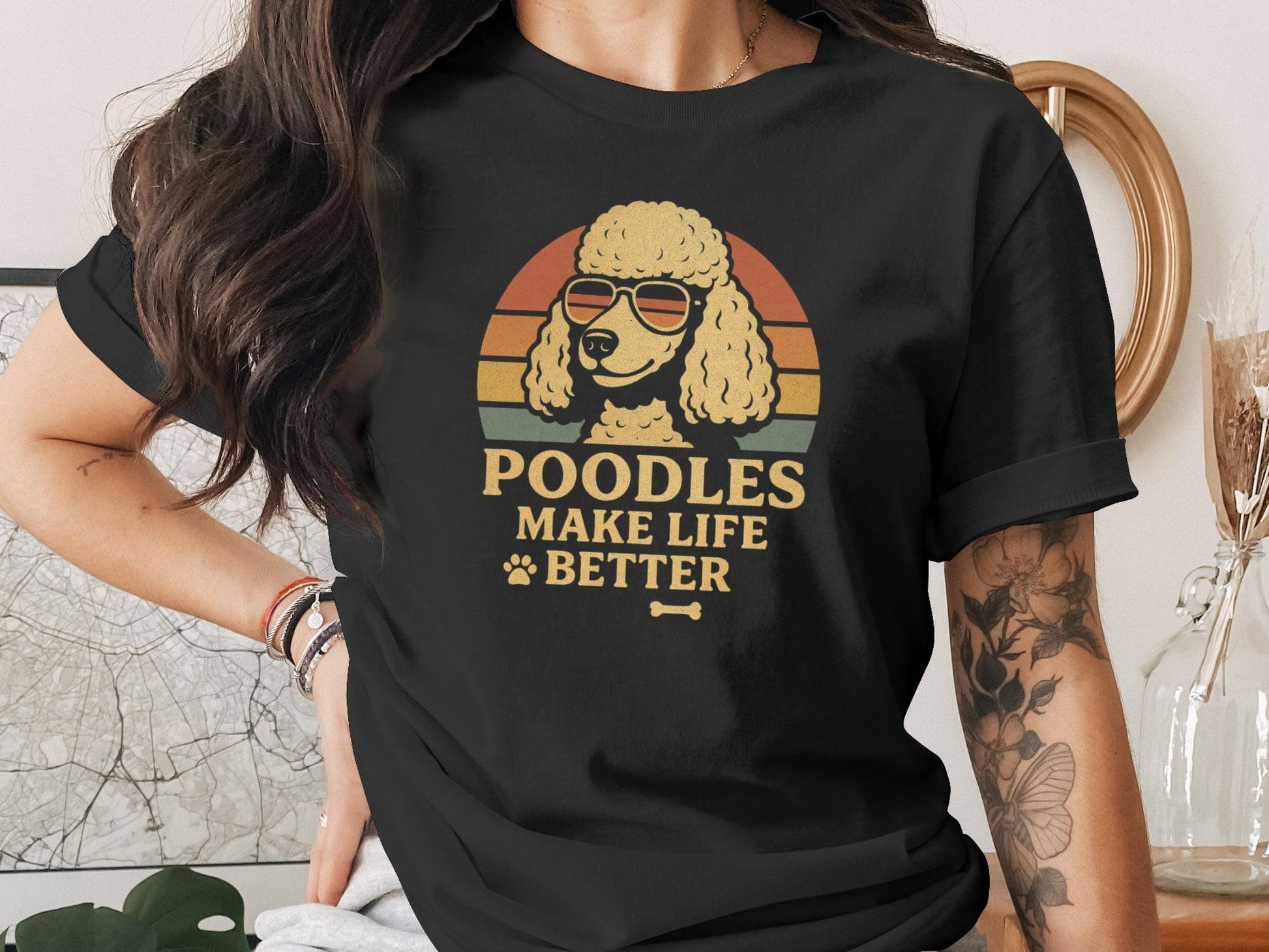 Poodles Make Life Better T-shirt Retro Style Graphic