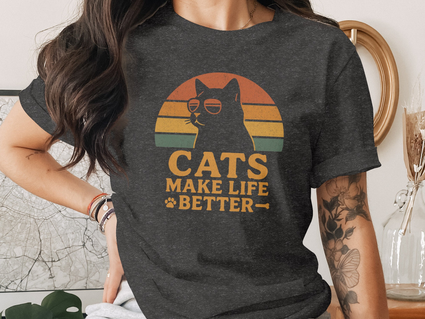Cats Make Life Better Graphic Tee