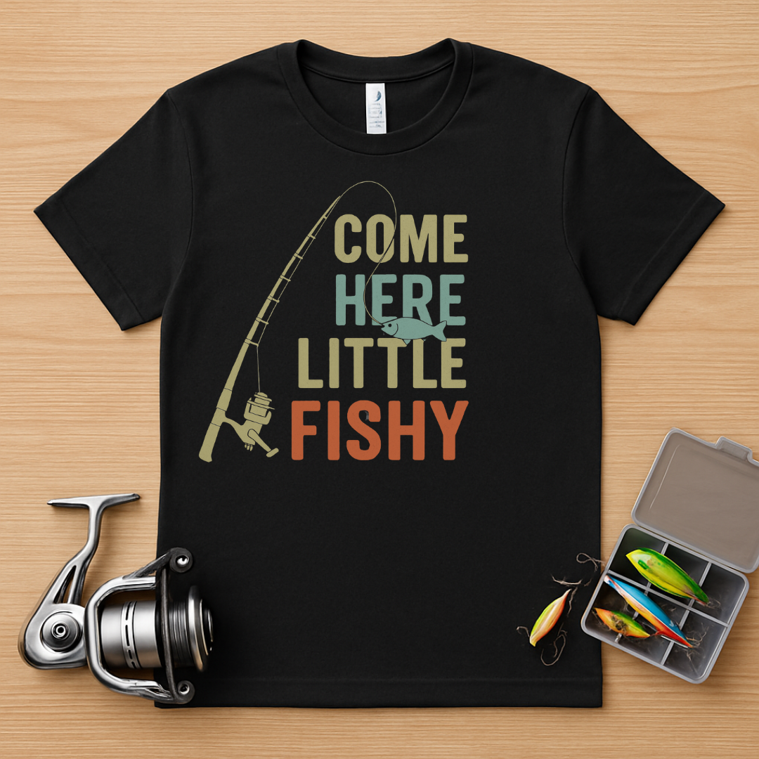 Come Here Little Fishy Graphic Fishing T-shirt product