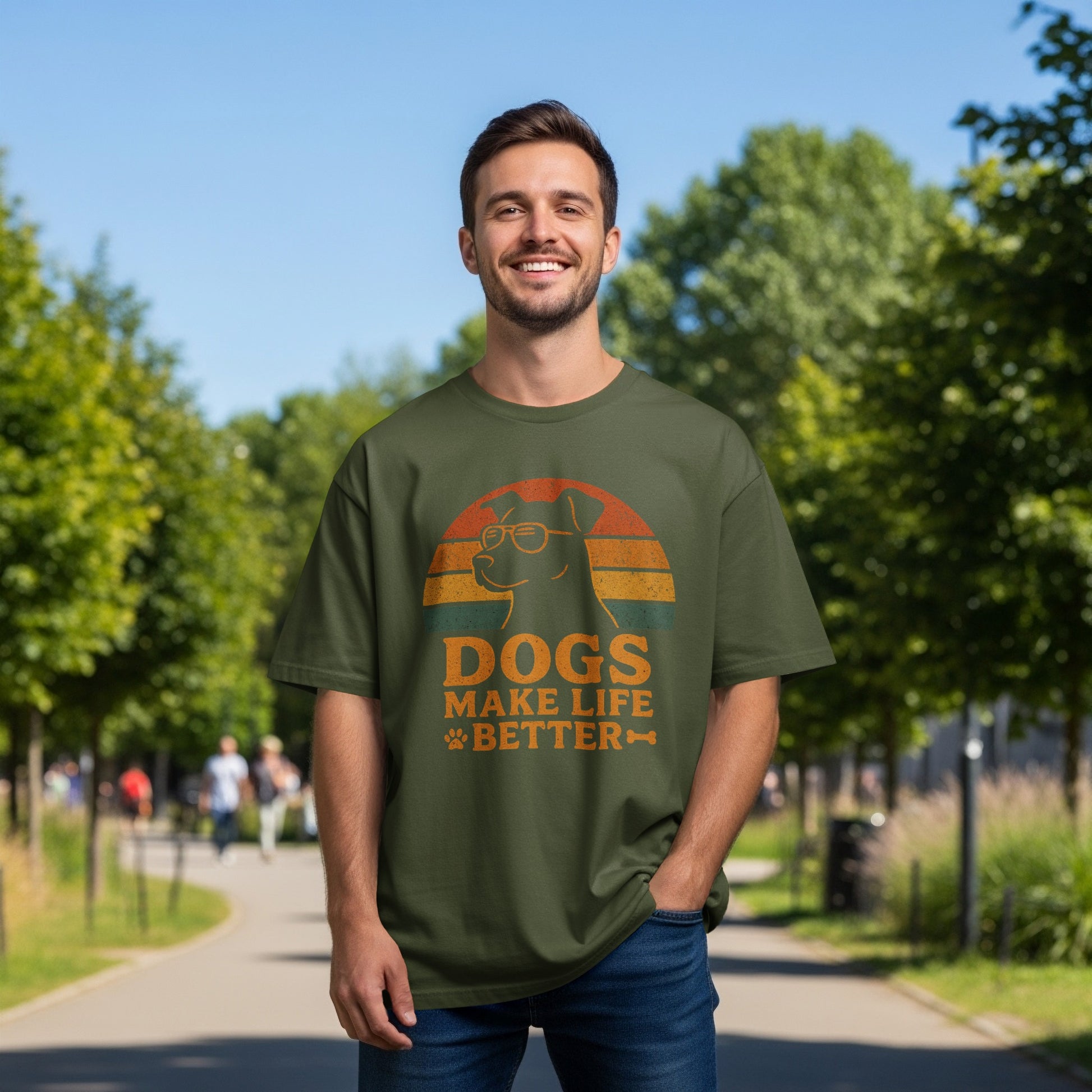 Dogs Make Life Better Graphic T-Shirt