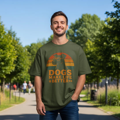 Dogs Make Life Better Graphic T-Shirt